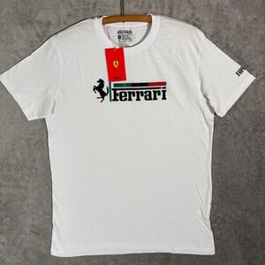 Ferrari Mens Athletic Cut Graphic T-Shirt White 3XL New with Tags Racing Moto